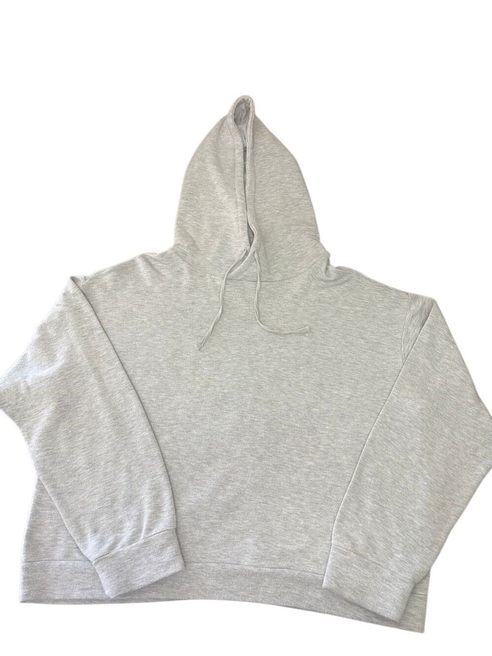 Quince SuperSoft Fleece Pullover Hoodie in Heather Grey size L
